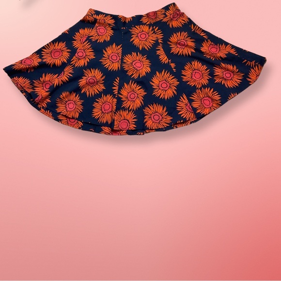 Band of Gypsies Navy and Orange Floral Skirt - Picture 2 of 2